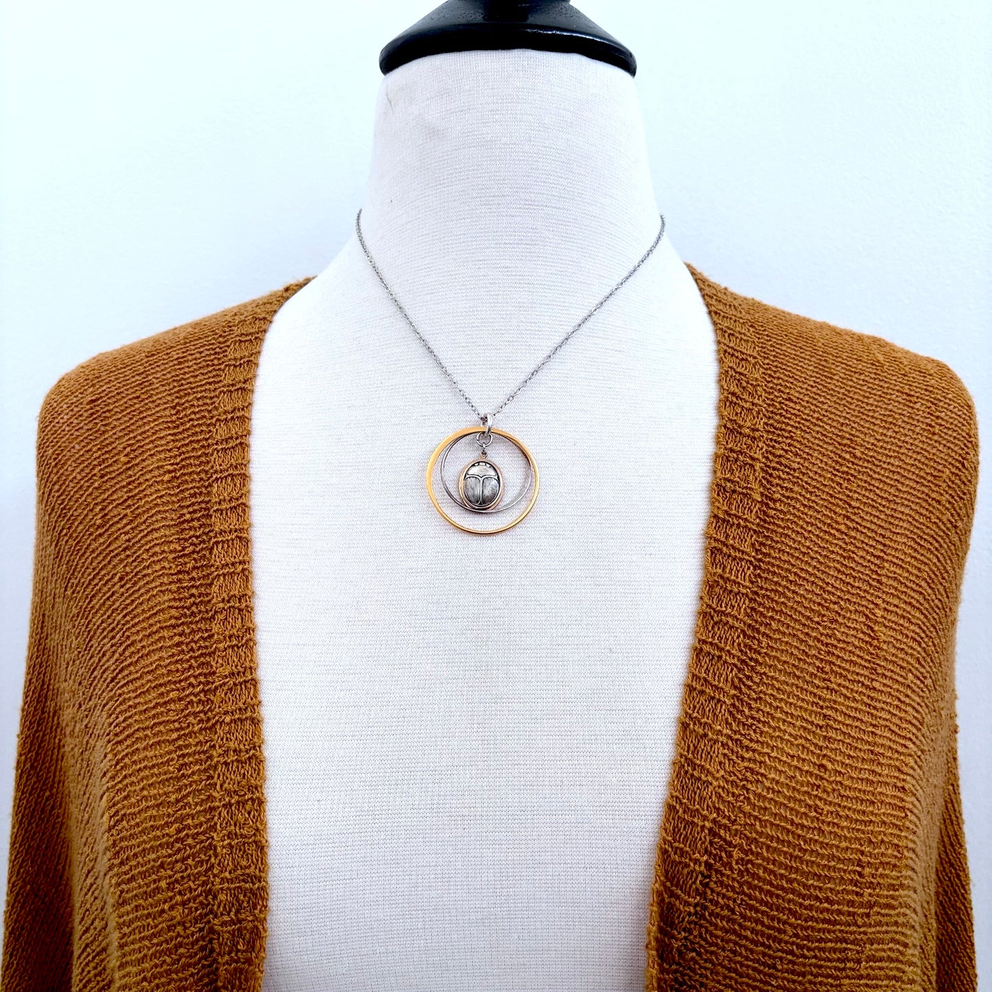 Gold Scarab Talisman Necklace / Talisman Collection-Sterling Silver