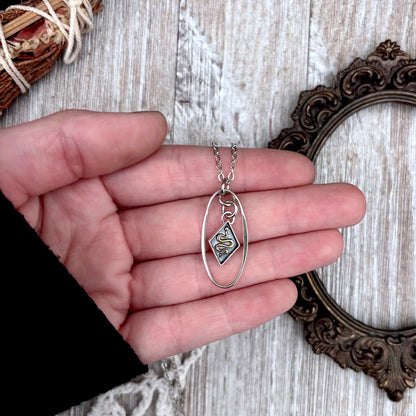 Diamond Snake Talisman Necklace / Talisman Collection-Sterling Silver