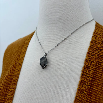 Dainty Raw Herkimer Necklace in Silver/ Foxlark Collection