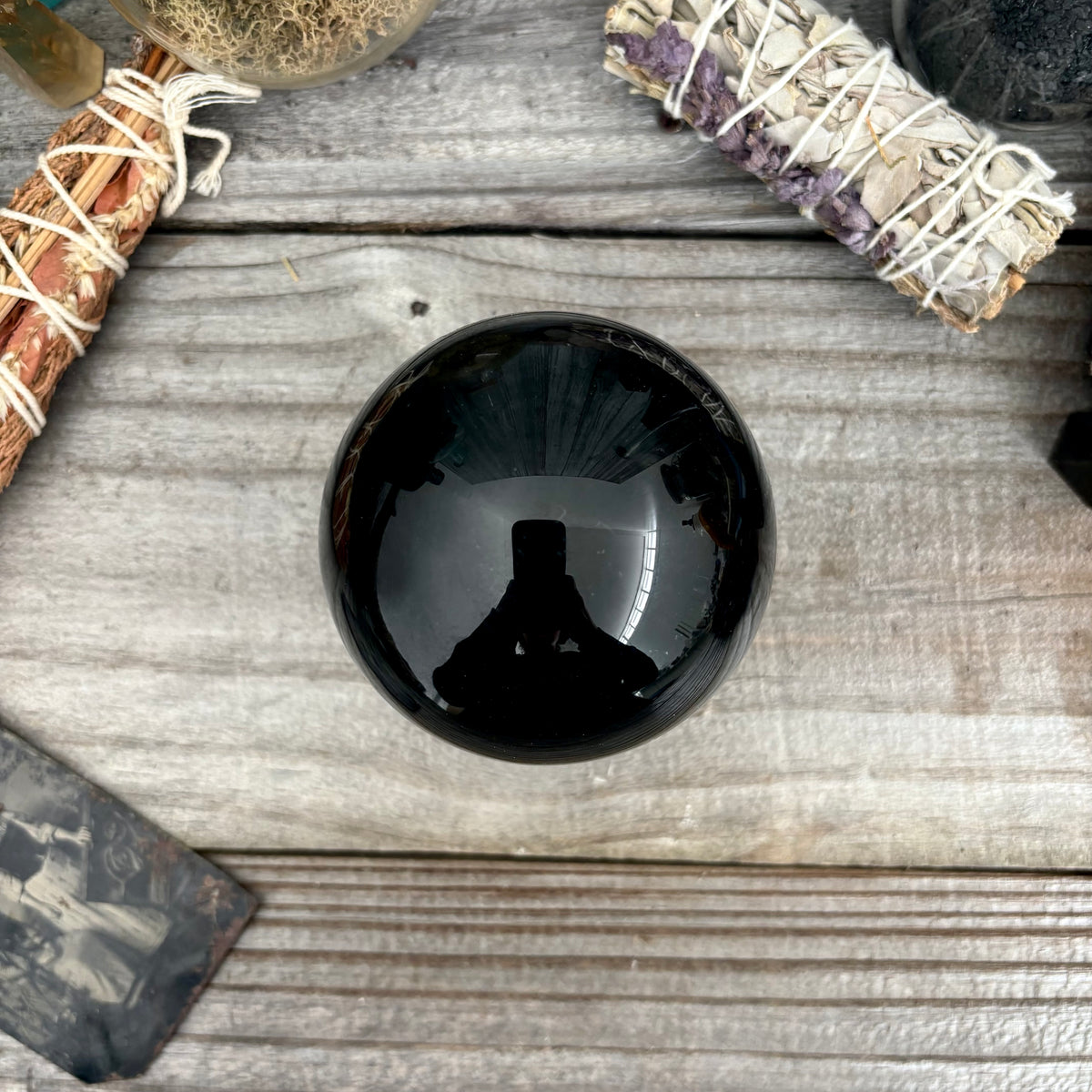 Large Black Obsidian Crystal Ball / FoxlarkCrystals