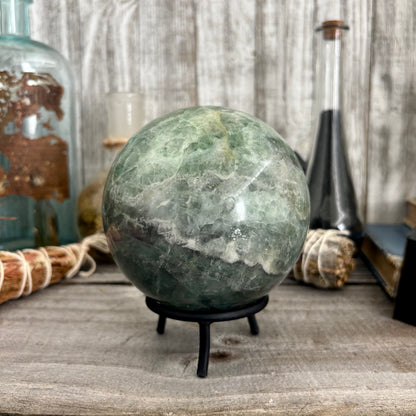 Large Green Fluorite Crystal Ball / FoxlarkCrystals