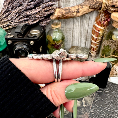 Multi Stone Turquoise Rainbow Moonstone & Clear Quartz Ring In Fine Silver Size 8 / Foxlark Collection