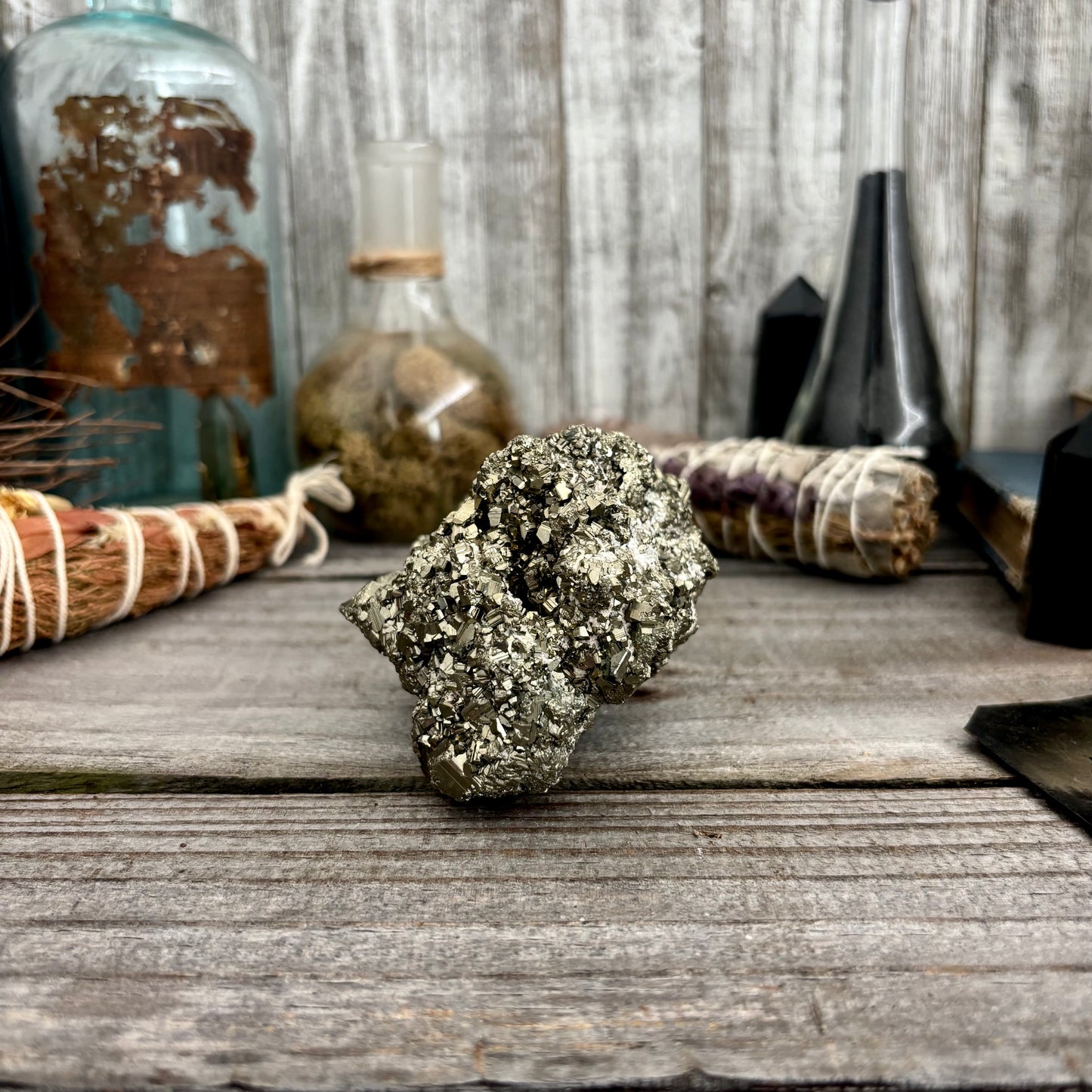 Self Standing Pyrite Crystal Cluster / FoxlarkCrystals