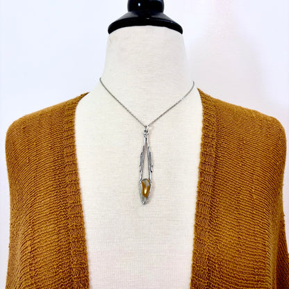 Yellow Mookaite Crystal Necklace in Fine Silver / Foxlark Collection - One of a Kind