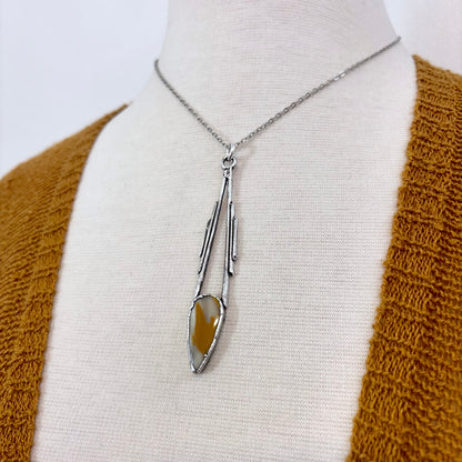 Yellow Mookaite Crystal Necklace in Fine Silver / Foxlark Collection - One of a Kind