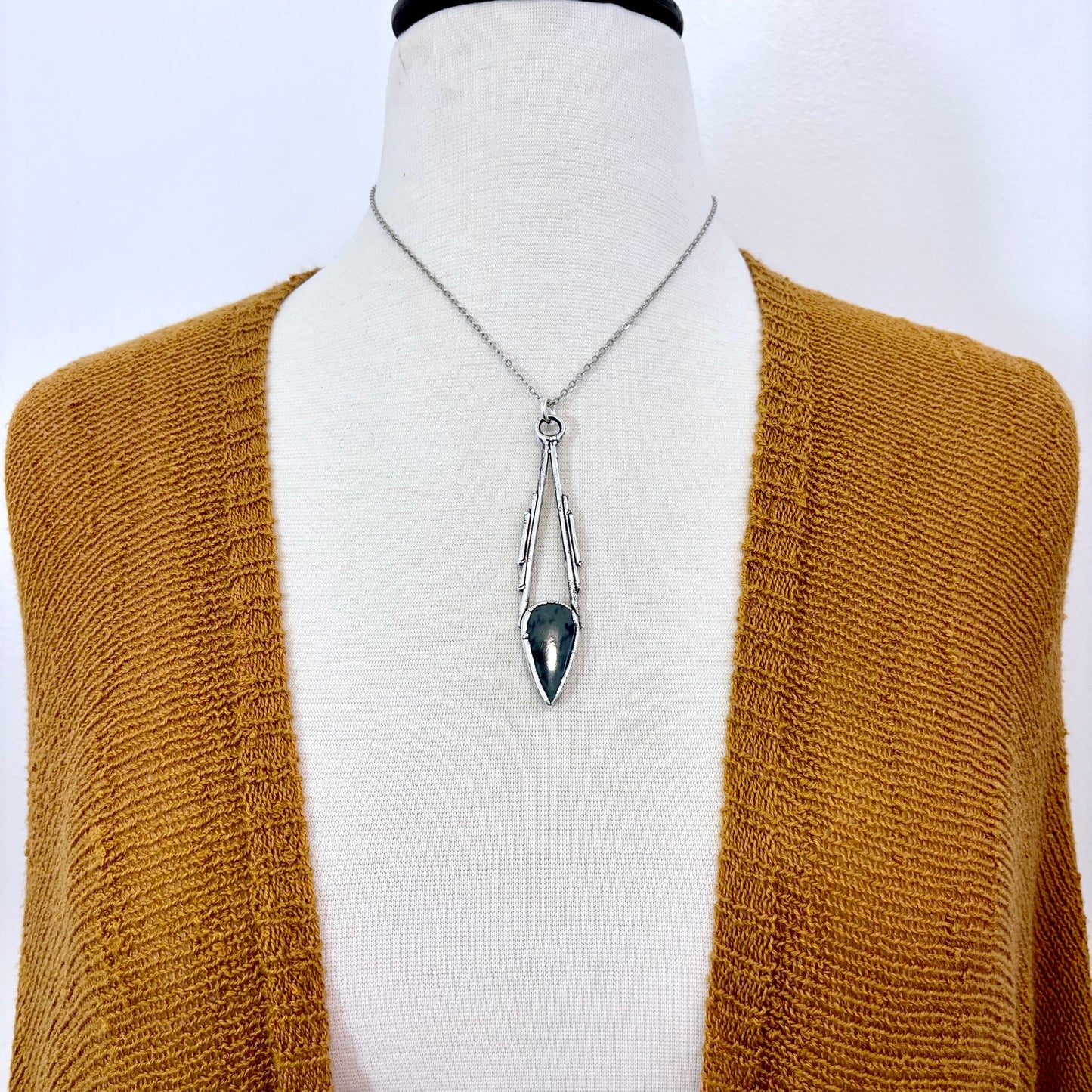 Spiderweb Obsidian Crystal Necklace in Fine Silver / Foxlark Collection - One of a Kind