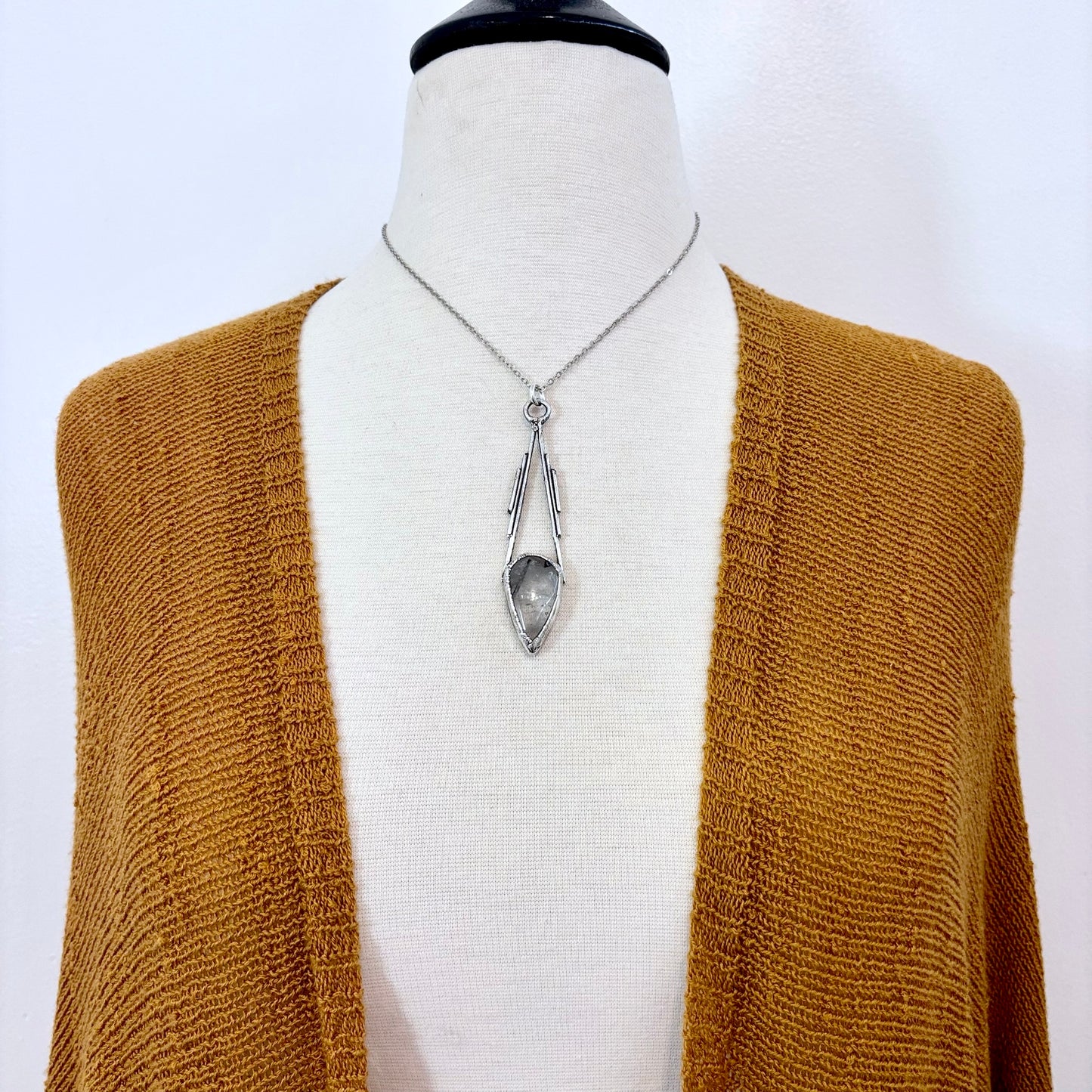 Tourmaline Quartz Crystal Necklace in Fine Silver / Foxlark Collection - One of a Kind