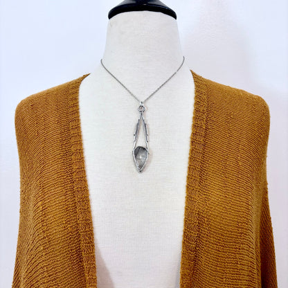 Tourmaline Quartz Crystal Necklace in Fine Silver / Foxlark Collection - One of a Kind