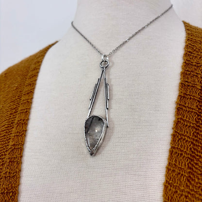 Tourmaline Quartz Crystal Necklace in Fine Silver / Foxlark Collection - One of a Kind