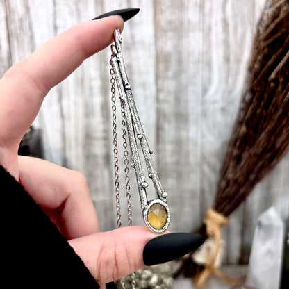Citrine Crystal Necklace in Silver / Sticks & Stones Collection