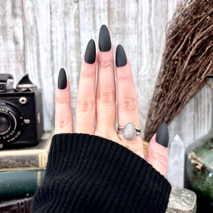 Rose Quartz Ring Fine Silver Stone Ring Size 7 / Foxlark Collection- One of a Kind