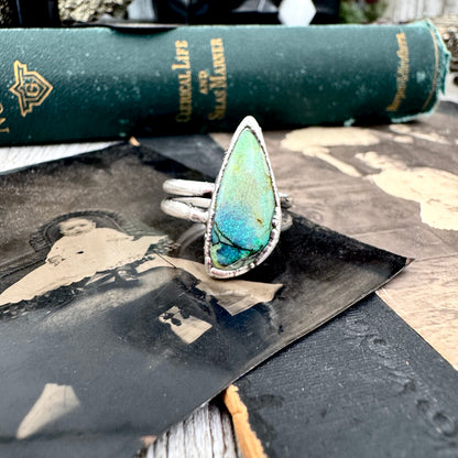 Handmade Sterling Opal Ring in Fine Silver / Size 7 8 9 9.5 / Foxlark Collection