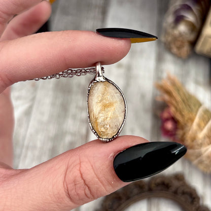 Dainty Pebble Necklace in Citrine, Amethyst, and Rose Quartz in Silver / Foxlark Collection