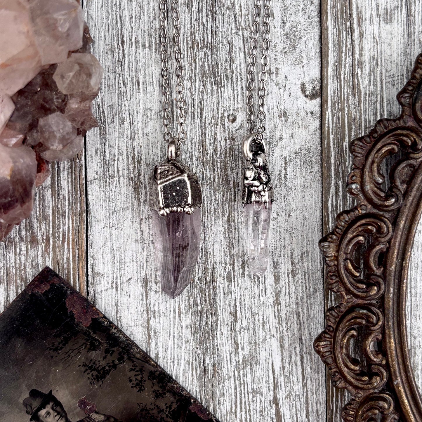 Dainty Raw Vera Cruz Amethyst Necklace in Silver/ Foxlark Collection