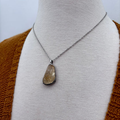 Dainty Pebble Necklace in Citrine, Amethyst, and Rose Quartz in Silver / Foxlark Collection