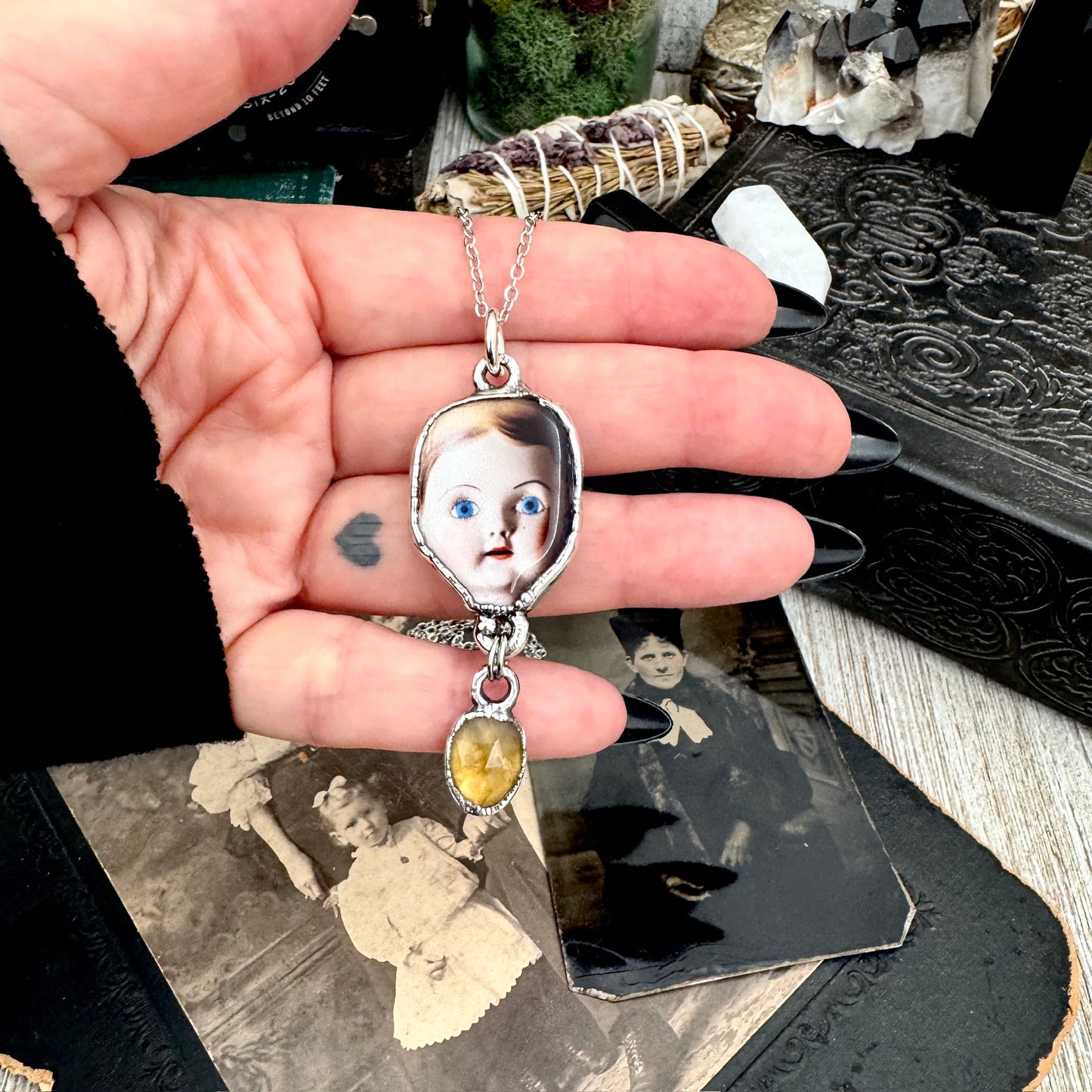 The Weirdlings - Fine Silver Necklace with Citrine / One of a Kind
