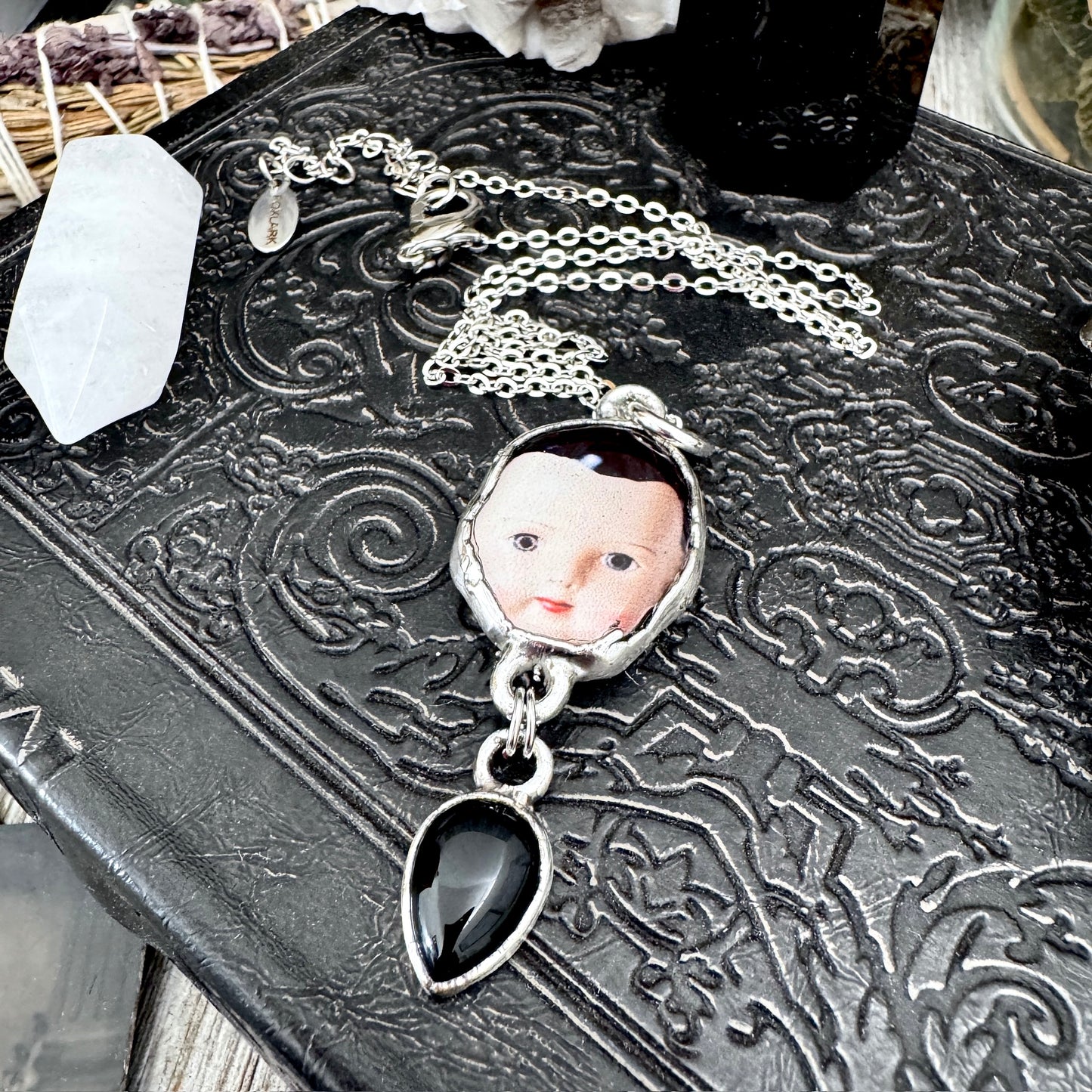 The Weirdlings - Fine Silver Necklace with Obsidian / One of a Kind