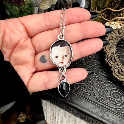 The Weirdlings - Fine Silver Necklace with Obsidian / One of a Kind
