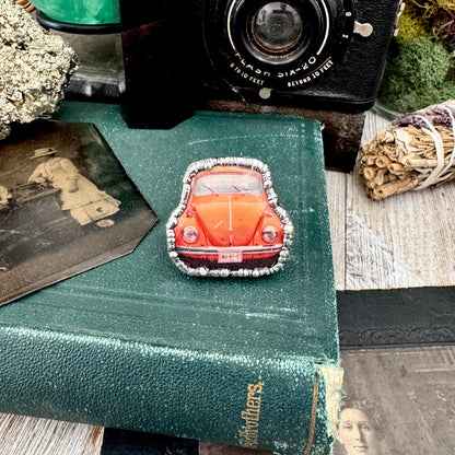 Vintage Car VW Bug - Fine Silver Ring Size 10.5 The Paper Projects Collection / One of a Kind