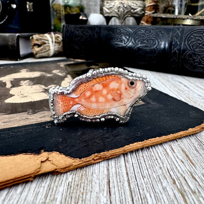 Vintage Fish- Fine Silver Ring Size 9 The Paper Projects Collection / One of a Kind