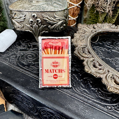 Vintage Matchbox- Fine Silver Ring Size 10 The Paper Projects Collection / One of a Kind