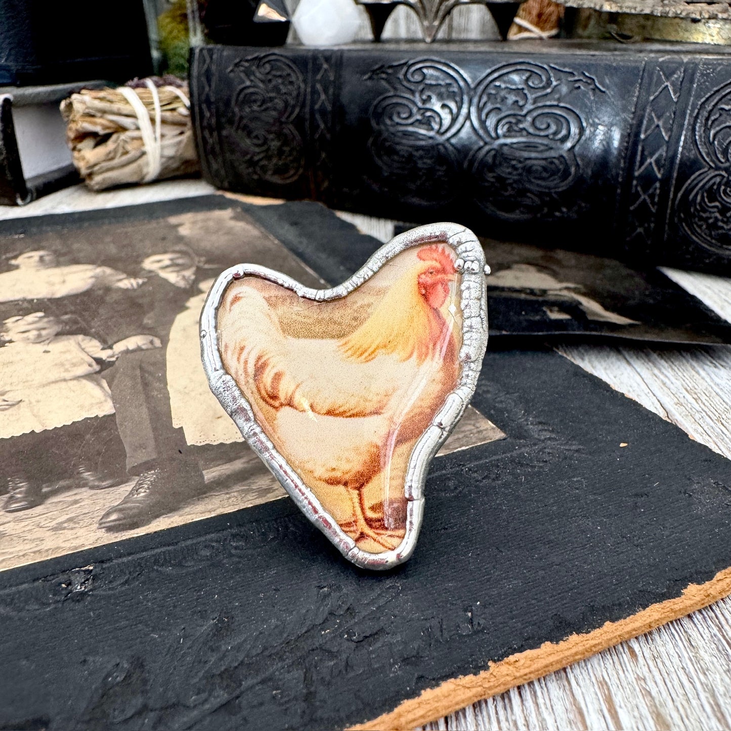 Vintage Chicken (Medium)- Fine Silver Ring Size 7.5 The Paper Projects Collection / One of a Kind