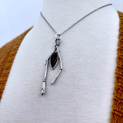 Carnelian Crystal Necklace in Silver / Sticks & Stones Collection