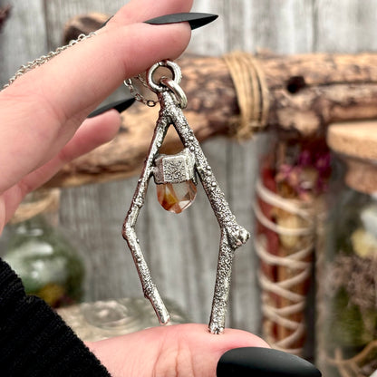 Garden Quartz Crystal Necklace in Silver /Sticks & Stones Collection
