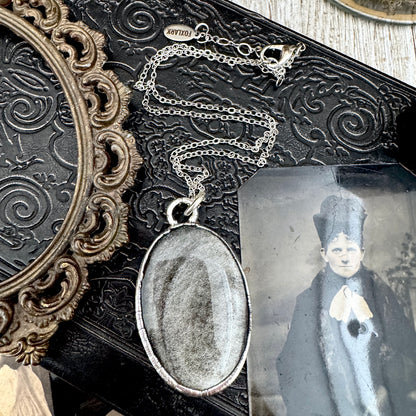 Silver Sheen Obsidian Necklace in Fine Silver / Foxlark Collection - One of a Kind