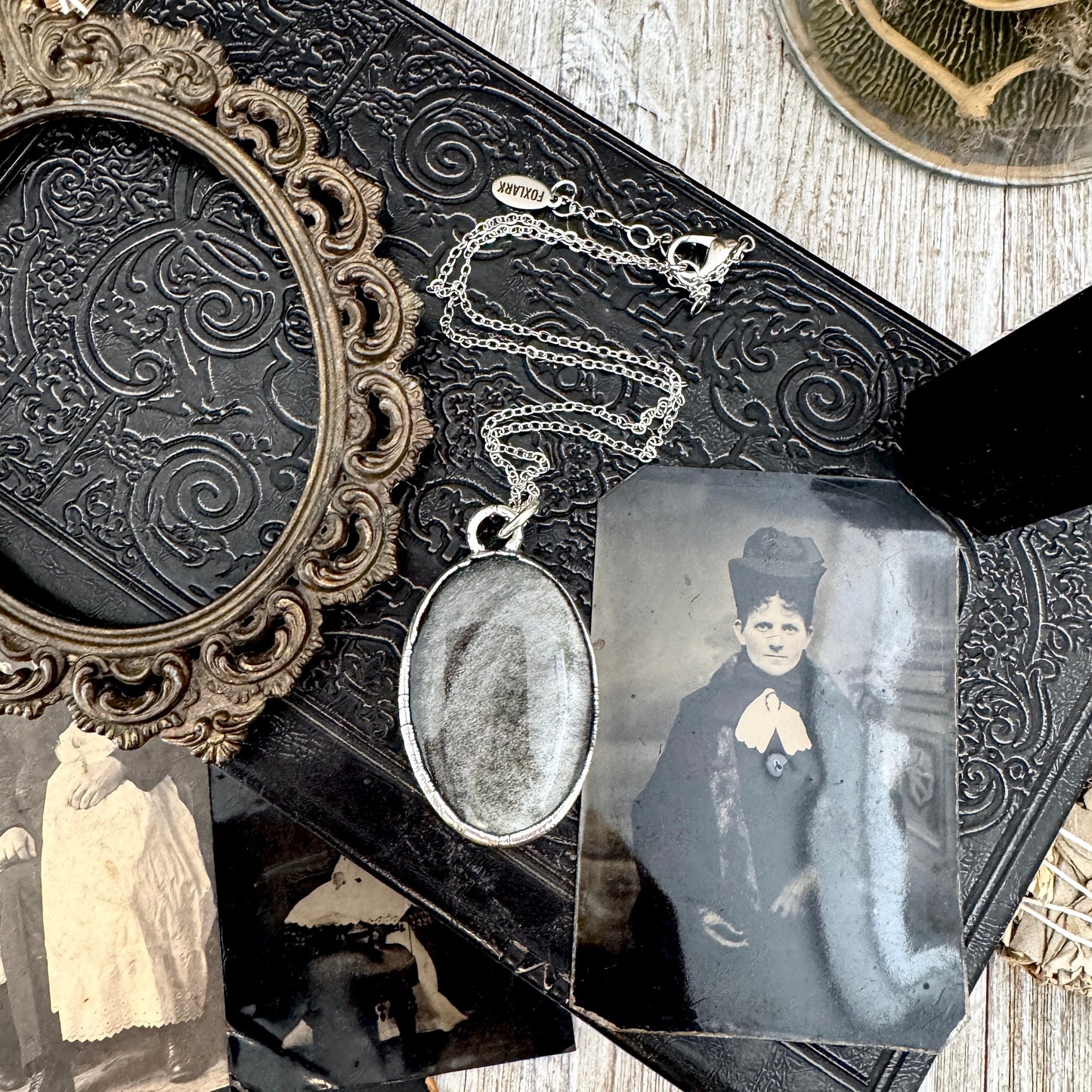 Silver Sheen Obsidian Necklace in Fine Silver / Foxlark Collection - One of a Kind