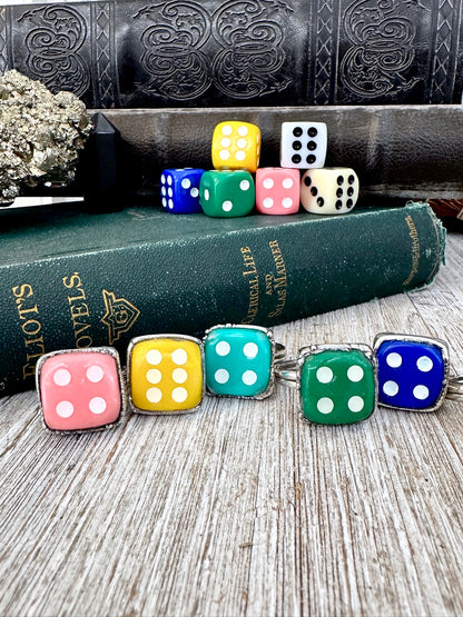 Playing Games - Dice Ring Fine Silver Size 6 7 8 9 10 11 / One of a Kind