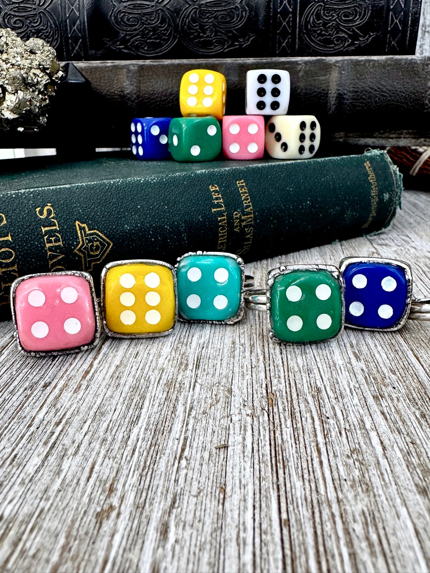 Playing Games - Dice Ring Fine Silver Size 6 7 8 9 10 11 / One of a Kind