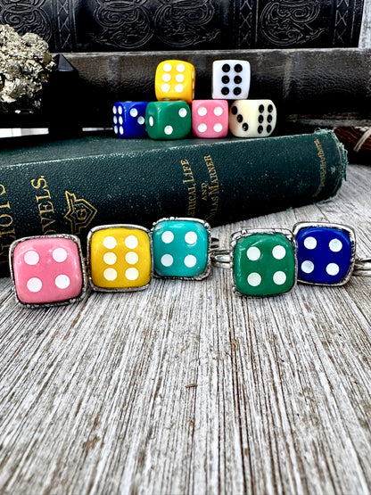 Playing Games - Dice Ring Fine Silver Size 6 7 8 9 10 11 / One of a Kind