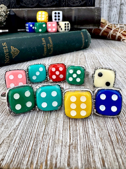 Playing Games - Dice Ring Fine Silver Size 6 7 8 9 10 11 / One of a Kind