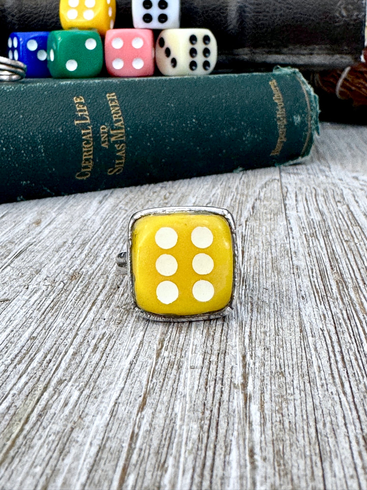Playing Games - Dice Ring Fine Silver Size 6 7 8 9 10 11 / One of a Kind