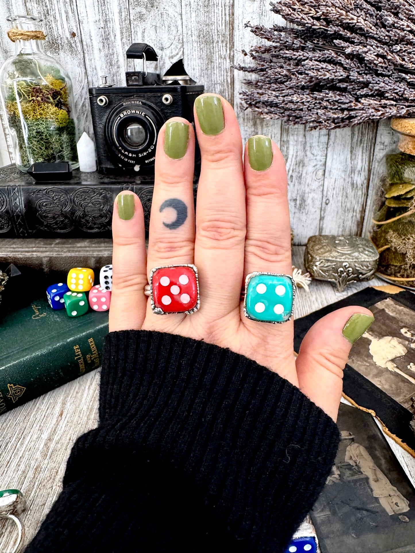 Playing Games - Dice Ring Fine Silver Size 6 7 8 9 10 11 / One of a Kind