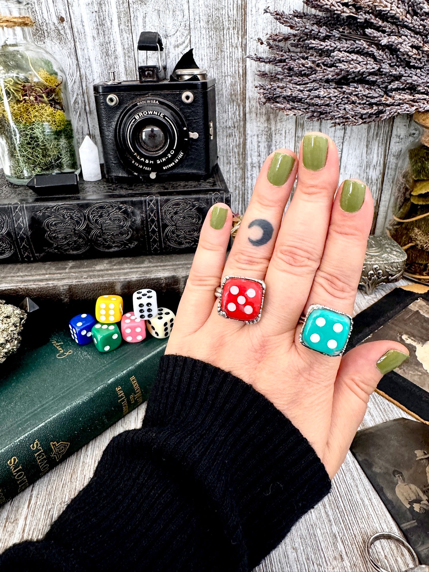 Playing Games - Dice Ring Fine Silver Size 6 7 8 9 10 11 / One of a Kind