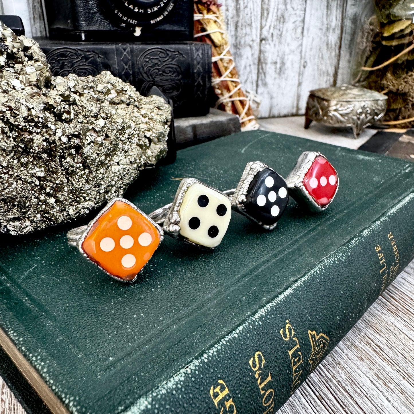 Playing Games - Dice Ring Fine Silver Size 6 7 8 9 10 11 / One of a Kind.