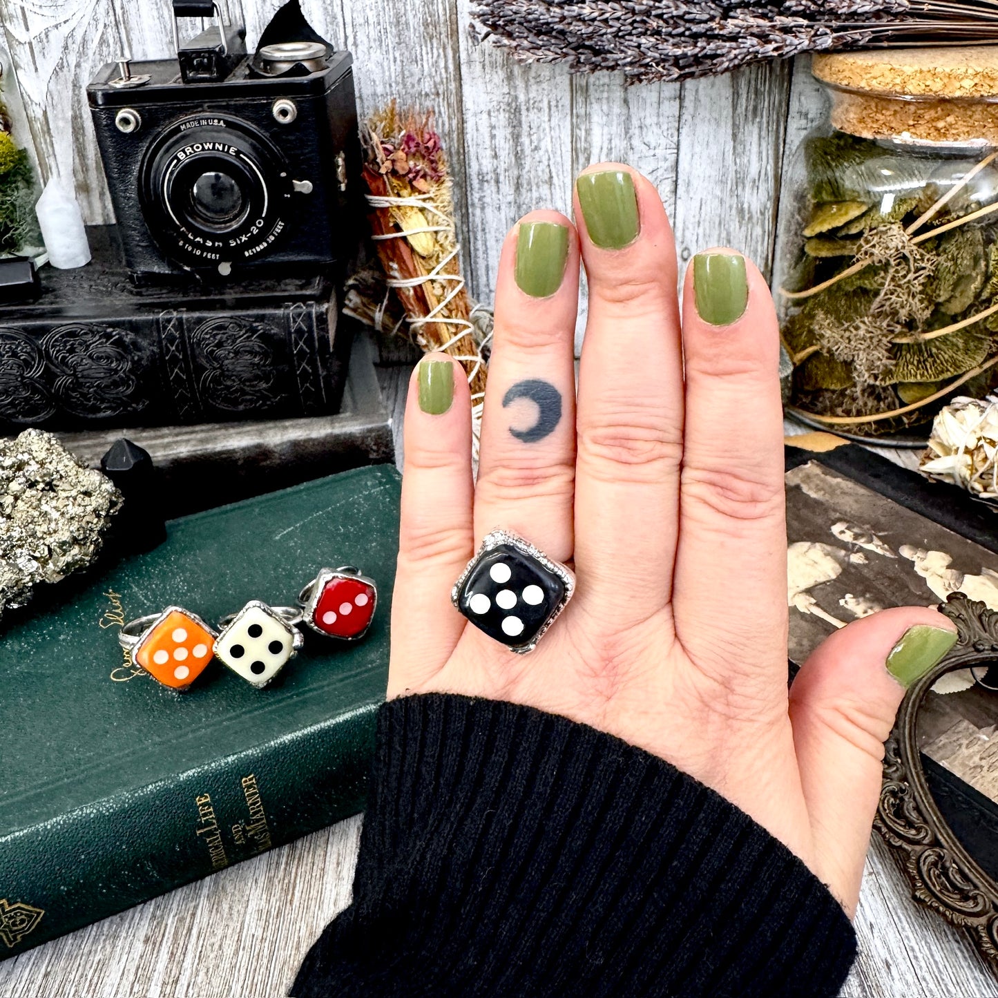Playing Games - Dice Ring Fine Silver Size 6 7 8 9 10 11 / One of a Kind.