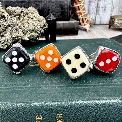Playing Games - Dice Ring Fine Silver Size 6 7 8 9 10 11 / One of a Kind.
