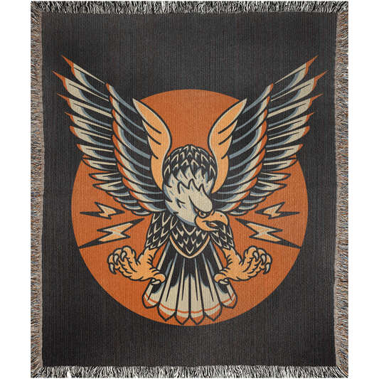 Eagle Traditional Tattoo Style Woven Blanket