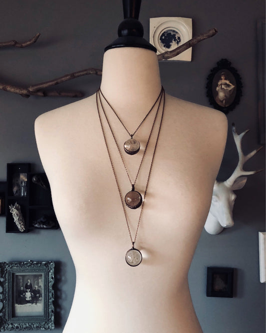 Clear Quartz Crystal Ball Necklace in Copper / Foxlark Collection