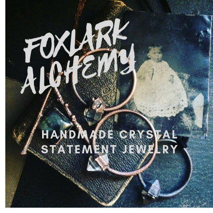Moss & Moon Collection - Smokey Quartz Statement Necklace set in Fine Silver / One of a Kind - by Foxlark / Witchy Necklace Goth Jewelry