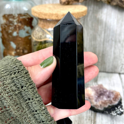 Self Standing Black Obsidian Point / FoxlarkCrystals