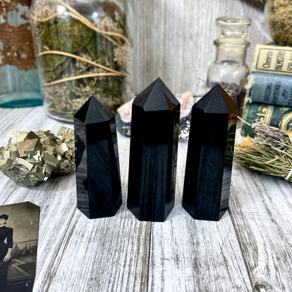 Self Standing Black Obsidian Point / FoxlarkCrystals