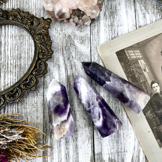 Chevron Amethyst Crystal Point Self Standing / FoxlarkCrystals