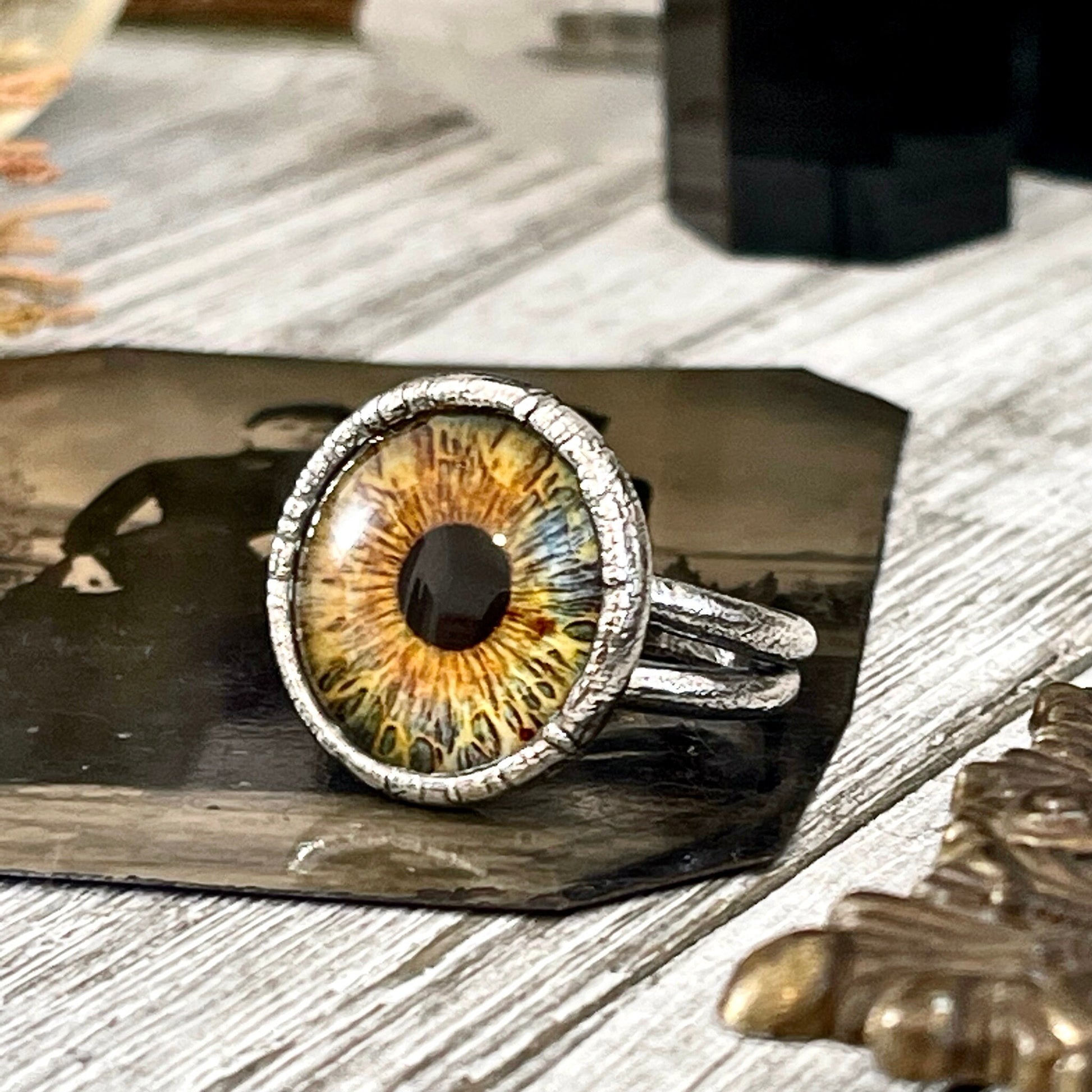 Silver Eye Ring Size 5 6 7 8 9 10 / Foxlark Collection