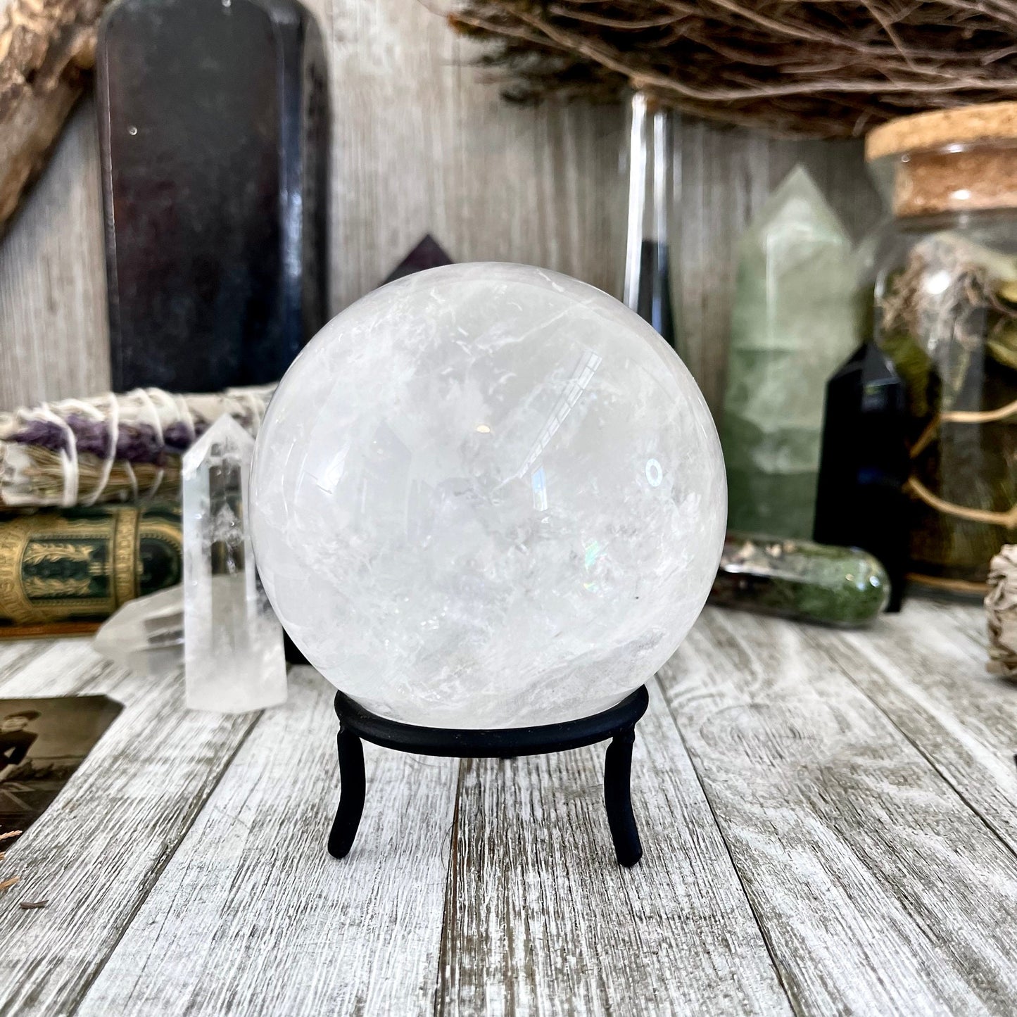 Large Clear Quartz Crystal Ball/ FoxlarkCrystals