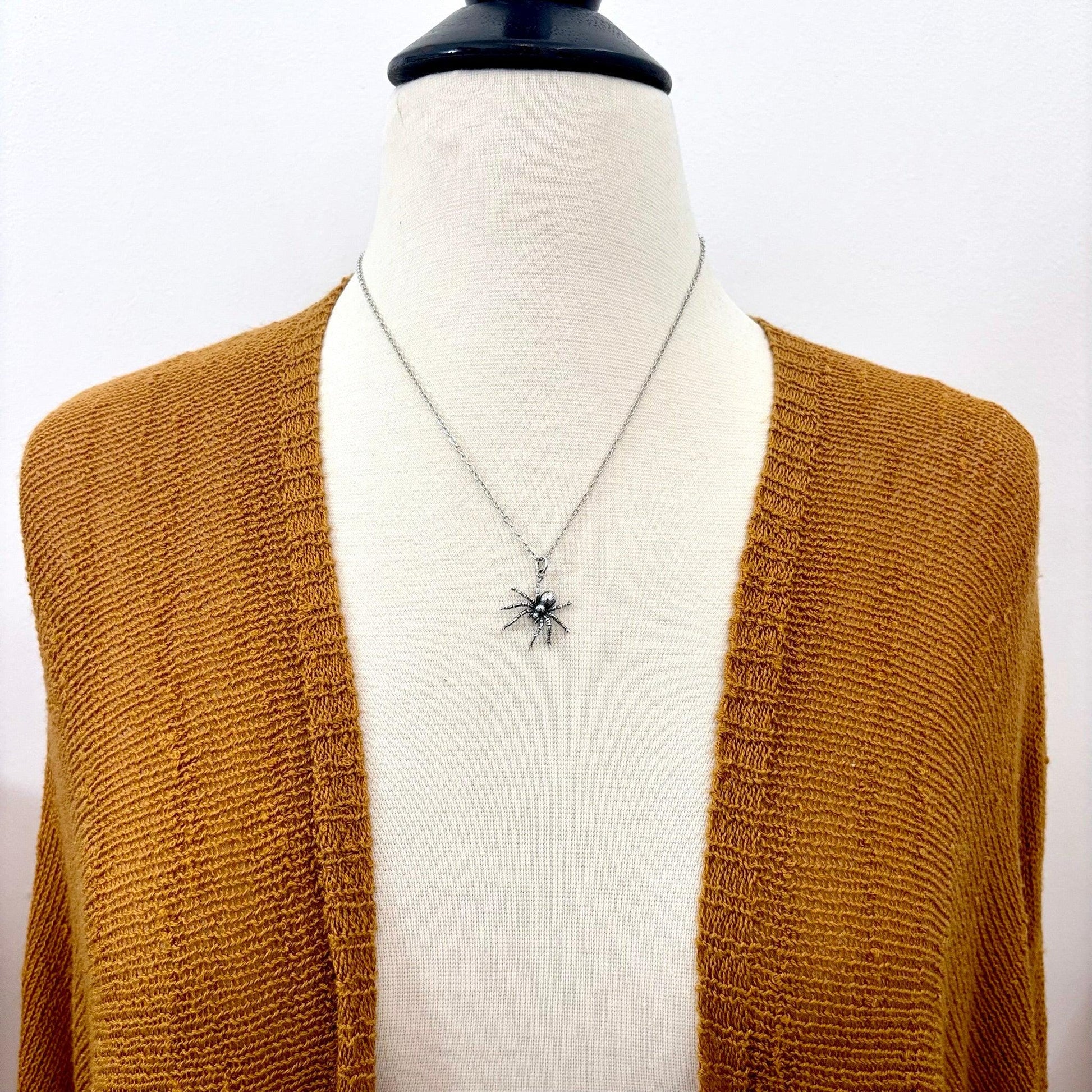 Tiny Talisman Collection - Sterling Silver Spider Necklace Pendant