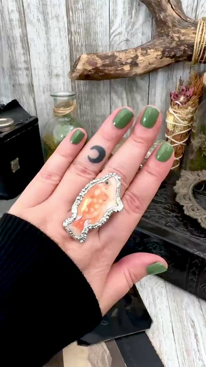 Vintage Fish- Fine Silver Ring Size 9 The Paper Projects Collection / One of a Kind